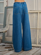 Load image into Gallery viewer, Soft Denim Straight Pants with Drawstring Waist