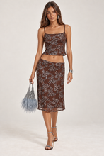 Load image into Gallery viewer, Brown Sequin Midi Skirt