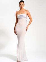 Load image into Gallery viewer, Silver Backless Maxi Dress