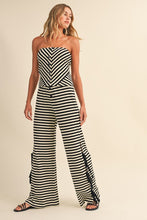Load image into Gallery viewer, Lena Stripe Cream|Black Pant Set