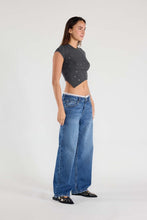 Load image into Gallery viewer, Waist Band Lace Baggy Wide Jeans