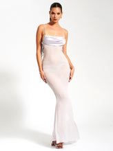 Load image into Gallery viewer, Silver Backless Maxi Dress