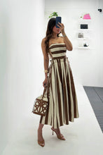 Load image into Gallery viewer, Brown | Cream Striped Dress