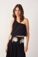 Load image into Gallery viewer, Rio Soleil Black One-Shoulder Balloon Blouse