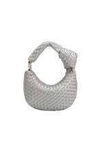 Load image into Gallery viewer, Brigitte Silver Woven Charm Bag