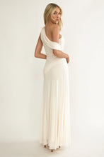 Load image into Gallery viewer, Ivory Silhouette Asymmetric Maxi Dress