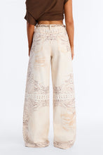 Load image into Gallery viewer, Denim-Effect Wide Leg Pants with Rope Belt