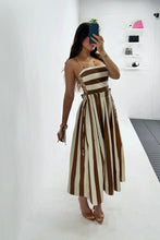 Load image into Gallery viewer, Brown | Cream Striped Dress