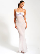 Load image into Gallery viewer, Silver Backless Maxi Dress