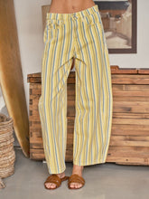 Load image into Gallery viewer, Yellow Stripe Barrel Pants