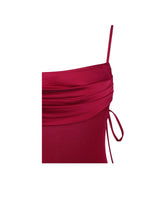 Load image into Gallery viewer, Red Sheer Backless Maxi Dress