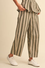Load image into Gallery viewer, Olive Stripes Strapless Top + Pant Set