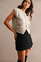 Load image into Gallery viewer, Light Mocha Sleeveless Knit Sweater Vest