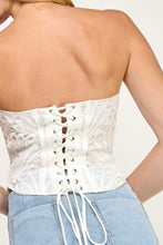 Load image into Gallery viewer, Lace Bandeau Corset Top- Black