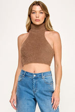 Load image into Gallery viewer, Fuzzy Mock Neck Top + Cardigan Set- Mocha