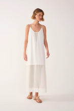 Load image into Gallery viewer, White Mesh Panel Linen Dress