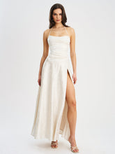 Load image into Gallery viewer, Raena Pearl White Jacquard Gown