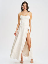 Load image into Gallery viewer, Raena Pearl White Jacquard Gown