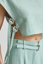 Load image into Gallery viewer, Mint Green Silver Buckle Pant Set