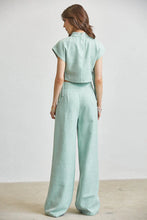 Load image into Gallery viewer, Mint Green Silver Buckle Pant Set