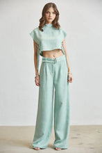 Load image into Gallery viewer, Mint Green Silver Buckle Pant Set