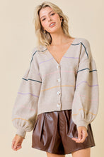 Load image into Gallery viewer, Taupe|Multi Sweater Cardigan
