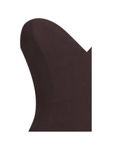 Load image into Gallery viewer, Espresso Draped Mesh Gown Dress
