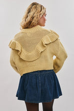 Load image into Gallery viewer, Pale Yellow Ruffle Sweater
