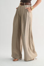 Load image into Gallery viewer, Satin Belted Wide Leg Pants
