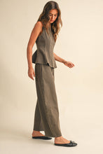 Load image into Gallery viewer, Mocha Striped Barrel Pant Set
