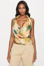 Load image into Gallery viewer, Terracota Satin Tie-Dye Halter Top
