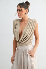 Load image into Gallery viewer, Front Drape Wrap Top Beige
