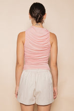 Load image into Gallery viewer, Ruched Mesh Top- Rosey Pink
