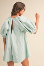 Load image into Gallery viewer, Mint Puff Sleeve Romper
