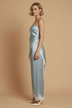 Load image into Gallery viewer, Ice Blue Satin Lace Pant Set
