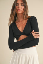 Load image into Gallery viewer, Twist Front Long Sleeve Crop Top
