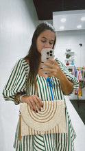Load image into Gallery viewer, Two Tone Straw Clutch &amp; Crossbody
