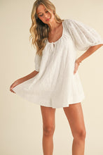 Load image into Gallery viewer, White Eyelet OS Sleeves Playsuit

