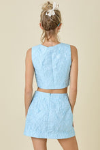 Load image into Gallery viewer, Textured Button Detail Top- light blue
