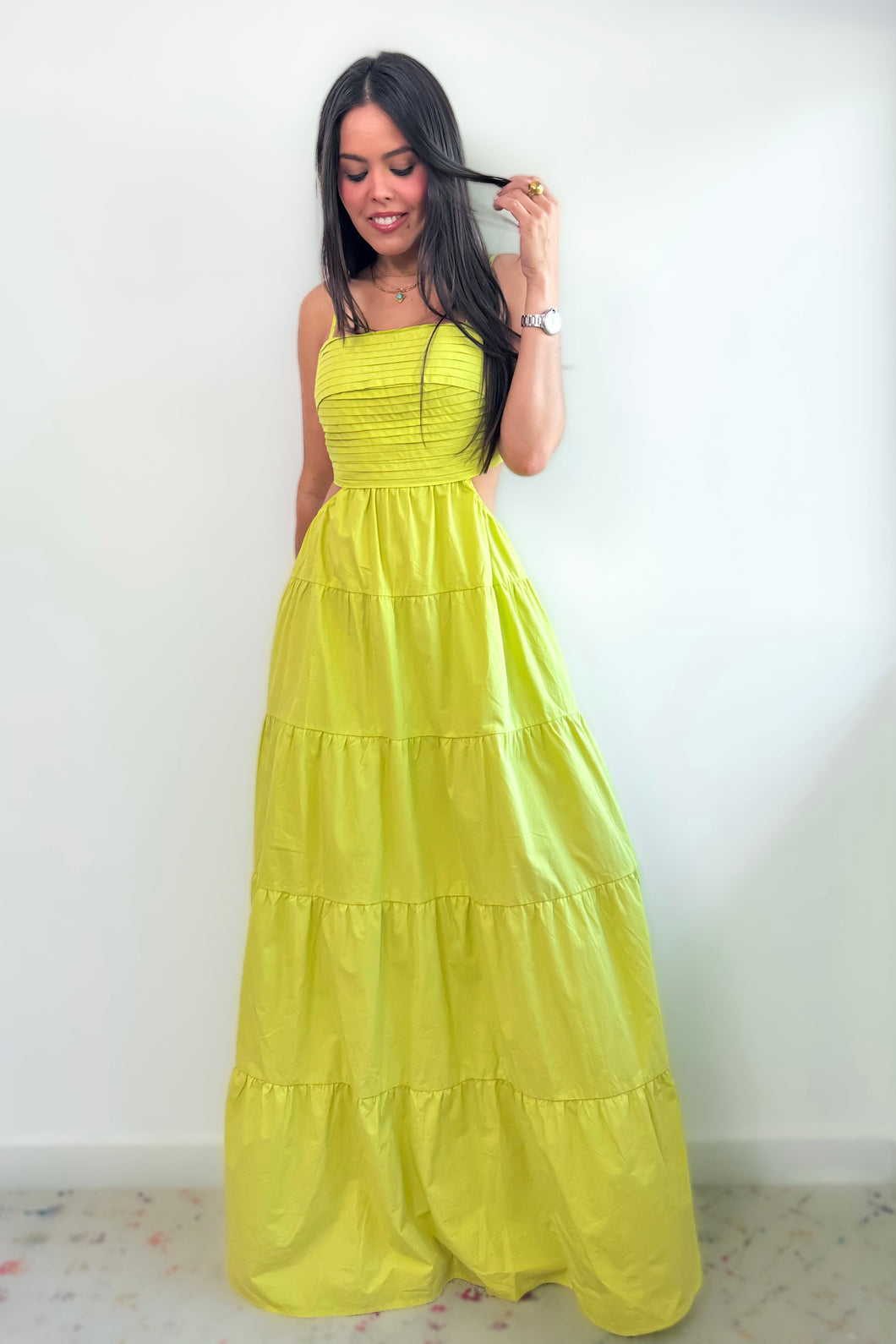 Celine Lime Maxi Dress