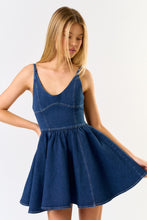 Load image into Gallery viewer, Flare Denim Mini Dress
