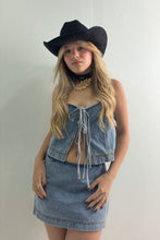 Load image into Gallery viewer, Denim Front-Tie Top &amp; Skort Set
