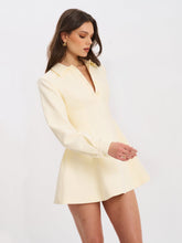 Load image into Gallery viewer, Obelia Off White Long Sleeve Polo Mini Dress
