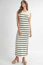 Load image into Gallery viewer, Stripe Sweater Midi Side Slit Dress

