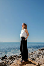 Load image into Gallery viewer, Pleated Wrap Over Adjustable Belt Trousers - Black
