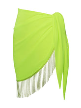 Load image into Gallery viewer, Neon Rhinestone Fringe Sarong
