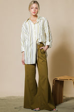 Load image into Gallery viewer, Olive Lightweight Wide Leg Pants with Front Tie
