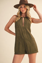Load image into Gallery viewer, High Neck Suede Romper
