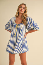 Load image into Gallery viewer, Striped Navy|Yellow Romper
