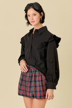 Load image into Gallery viewer, LS Sequin Flowers + Ruffles Blouse
